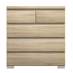 Elara 5 Drawer Chest High Gloss Oak