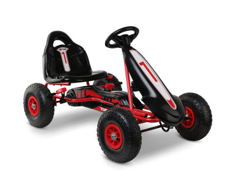 Kids Pedal Go Kart Car Ride On Toys Racing Bike Rubber Tyre Adjustable Seat