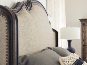 Libby Luxury Beige Fayette Upholstered Panel Bed