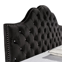 Load image into Gallery viewer, Kyara Luxury Velvet Bed with Tufted Diamond Black
