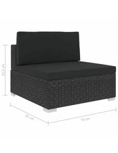 Load image into Gallery viewer, Fermoy Outdoor Furniture Lounge Set 8 Seater Full Black
