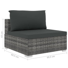 Load image into Gallery viewer, Logan 8 Piece Garden Lounge Set with Cushions Poly Rattan Black

