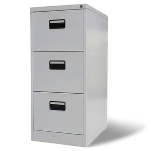 FirstChoise File Cabinet with 3 Drawers Grey 102.5 cm Steel