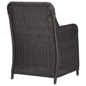 Barca 7 Piece Outdoor Dining Set Poly Rattan Black