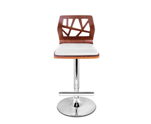 Set of 2 Wooden Gas Lift Bar Stools - White