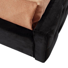Load image into Gallery viewer, Ramos Velvet Bed With Tufted Diamond Black

