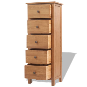 Zuma Tallboy Chest of Drawers 45x32x115 cm Solid Oak Wood