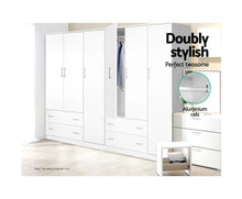 Load image into Gallery viewer, 3 Doors Wardrobe Bedroom Closet Storage Cabinet Organiser Armoire 170cm
