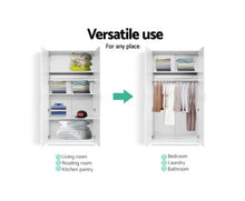 Load image into Gallery viewer, 2 Door 180cm Wardrobe Closet Storage Cabinet Kitchen Organiser White
