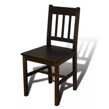Load image into Gallery viewer, Lana Dining Set 5 Pieces Pine Wood Brown
