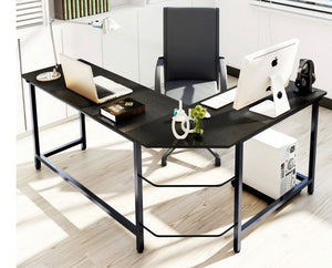 Prestige Corner Computer Desk Office Double Workstation (Black)