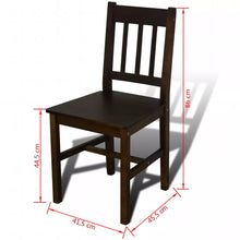 Load image into Gallery viewer, Lana Dining Set 5 Pieces Pine Wood Brown
