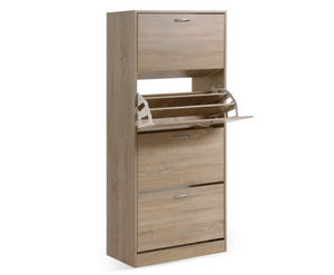 Stylish Shoe Cabinet Shoes Storage Rack Organiser 60 Pairs Wood Shelf Drawer