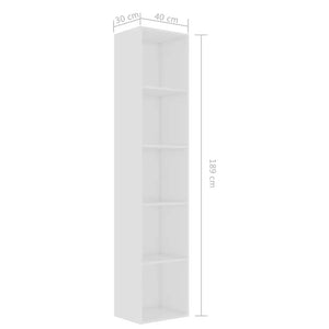Lexington Book Cabinet White 40x30x189 cm Chipboard