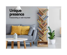 Load image into Gallery viewer, Display Shelf 9-Shelf Tree Bookshelf Book Storage Rack Bookcase Natural
