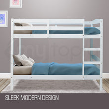 Load image into Gallery viewer, Kingston Slumber Single Bunk Bed Frame Wooden Kids Timber Loft Bedroom Furniture
