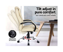 Load image into Gallery viewer, Executive PU Leather Office Desk Computer Chair - Beige
