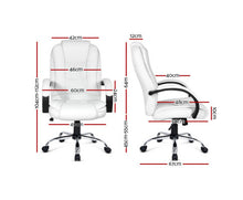 Load image into Gallery viewer, PU Leather Padded Office Desk Computer Chair - White
