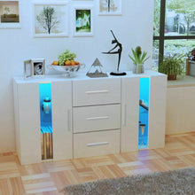 Load image into Gallery viewer, Modern Sideboard LED Cabinet Cupboard High Gloss 2 Doors 3 drawer Storage
