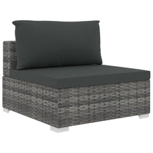 Load image into Gallery viewer, Logan 8 Piece Garden Lounge Set with Cushions Poly Rattan Black

