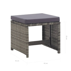 Liza 13 Piece Outdoor Dining Set Poly Rattan and Acacia Wood Anthracite
