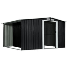 Load image into Gallery viewer, Garden Shed with Sliding Doors Anthracite 329.5x205x178 cm Steel
