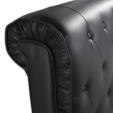 Load image into Gallery viewer, Garcia Chesterfield Leather Bed Black
