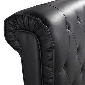 Garcia Chesterfield Leather Bed Black