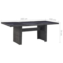 Load image into Gallery viewer, Barca 7 Piece Outdoor Dining Set Poly Rattan Black

