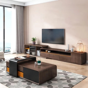 Brody Designer Entertainment Unit Set Solid Wood