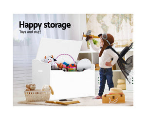 Karson Toy Box Storage Cabinet Chest Blanket Children Clothes Organiser White