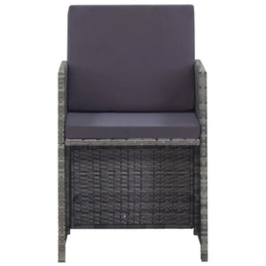 Liza 13 Piece Outdoor Dining Set Poly Rattan and Acacia Wood Anthracite