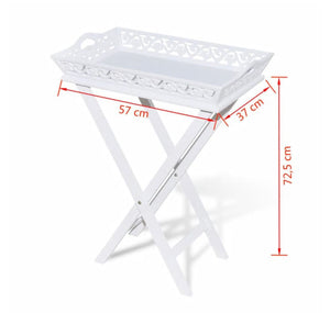 vidaXL Side Table with Tray White Plant Stand End Console Nightstand Lowboard