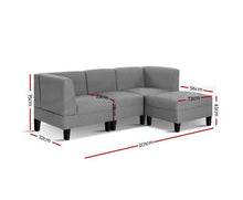 Load image into Gallery viewer, Kinsale 4 Seater Sofa Set Bed Modular Lounge Chair Chaise Suite Fabric
