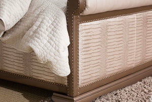 Natura Modern Tan Gator Upholstered Sleigh Bed