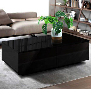 Modern beautiful Coffe table 4 drawers with storage Wooden black