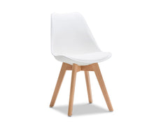 Load image into Gallery viewer, Scandinavian Inspired Light Oak Timber Rectangular 1.8m Dining Set with 4x Padded White Eames Chairs
