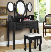 Load image into Gallery viewer, Levede Dressing Table&amp;Stool 3 Mirror Jewellery Cabinet 7 Drawer Makeup Organiser
