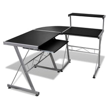 Load image into Gallery viewer, FirstChoise Computer Desk with Pullout Keyboard Tray Lshaped Black
