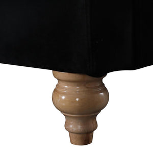 Kyara Luxury Velvet Bed with Tufted Diamond Black