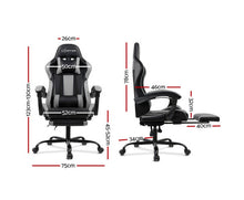 Load image into Gallery viewer, Gaming Office Chair Computer Seating Racer Black and Grey
