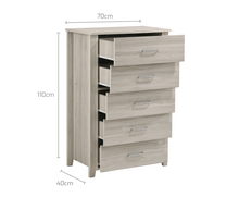 Load image into Gallery viewer, Telford 5 Chest Of Drawers Tallboy In White Oak
