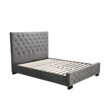 Load image into Gallery viewer, Calypso Velvet Bed With Tufted Diamond Grey
