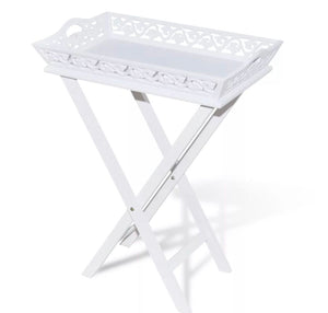 vidaXL Side Table with Tray White Plant Stand End Console Nightstand Lowboard