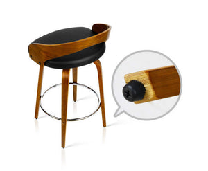 Set of 2 Wooden Bar Stools