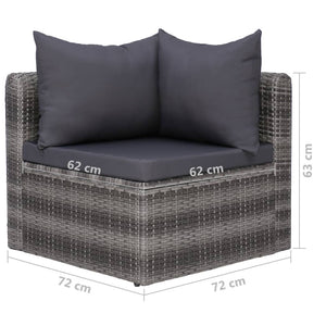 Lomond 44162 Garden Corner Sofas 2 pcs Grey Poly Rattan
