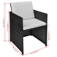 Load image into Gallery viewer, Nika 13 Piece Outdoor Dining Set with Cushions Poly Rattan Black
