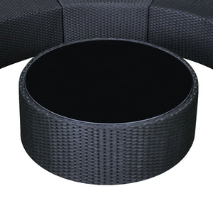 Welbury 6 Piece Garden Lounge Set with Cushions Poly Rattan Black