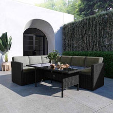 Load image into Gallery viewer, Ballena 6 Seater Wicker Outdoor Sofa Dining Set - Dark Grey
