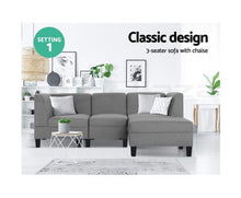Load image into Gallery viewer, Kinsale 4 Seater Sofa Set Bed Modular Lounge Chair Chaise Suite Fabric
